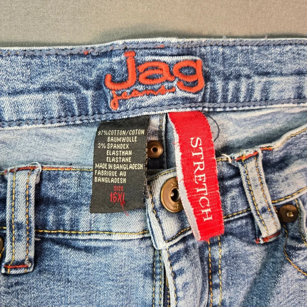 Jag Jeans Peri Straight Leg Blue Denim Stretch Pants Womens Size 34